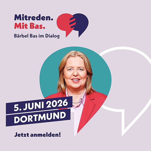 Veranstaltungsank&uuml;ndigung mit Arbeitsministerin B&auml;rbel Bas am 5.6. in der DASA