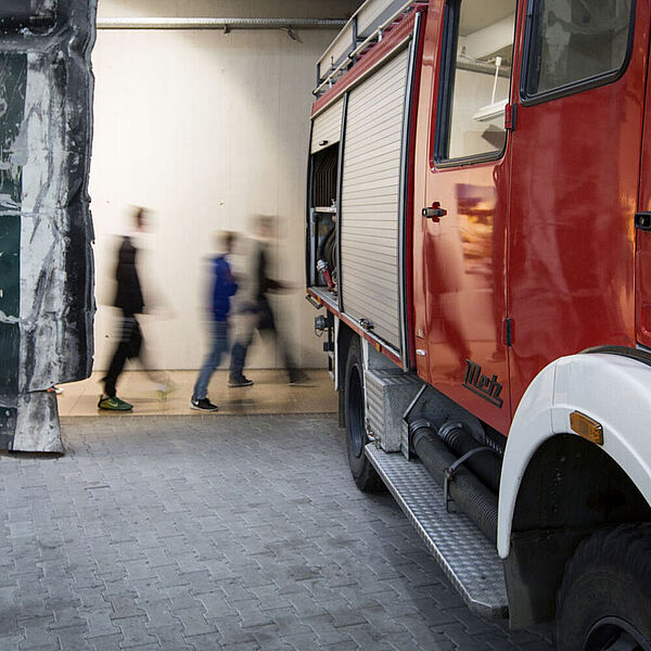 Blick in die Feuerwehrzone der DASA