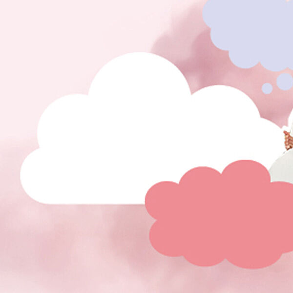 Gezeichnete Wolken auf Rosa