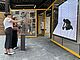 Berufe raten Zwei Frauen testen eine Berufe-Raten-Station in der Ausstellung Hochbau in der DASA