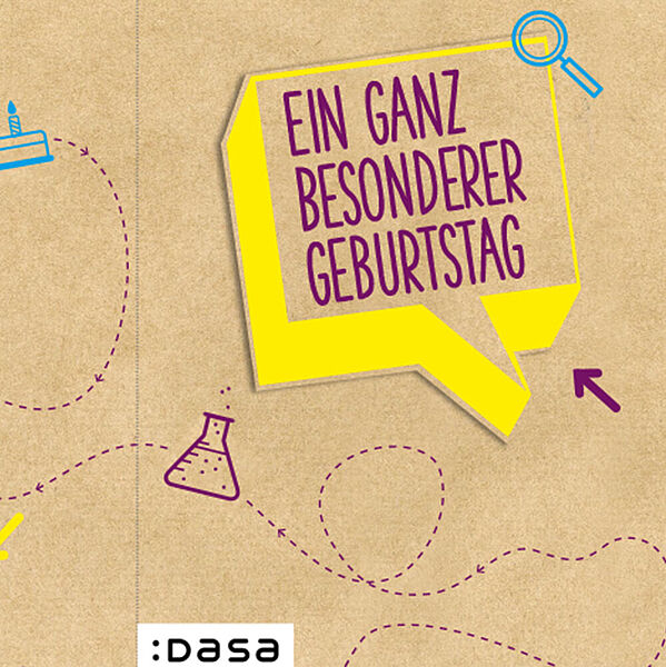 Ausschnitt aus der vorgefertigten Einladungskarte für Kindergeburtstage der DASA
