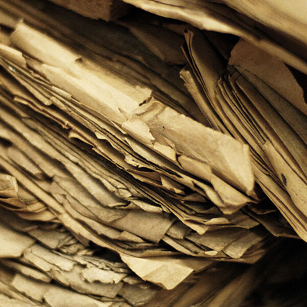 vergilbtes Papier in einem Buch