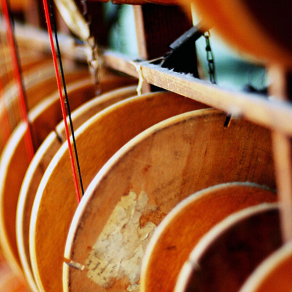 Detail eines Webstuhls in der DASA